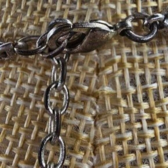NAPIER Black Leather Cord & Silver Tone "C" Charm Necklace 16"L - Picture 4 of 5